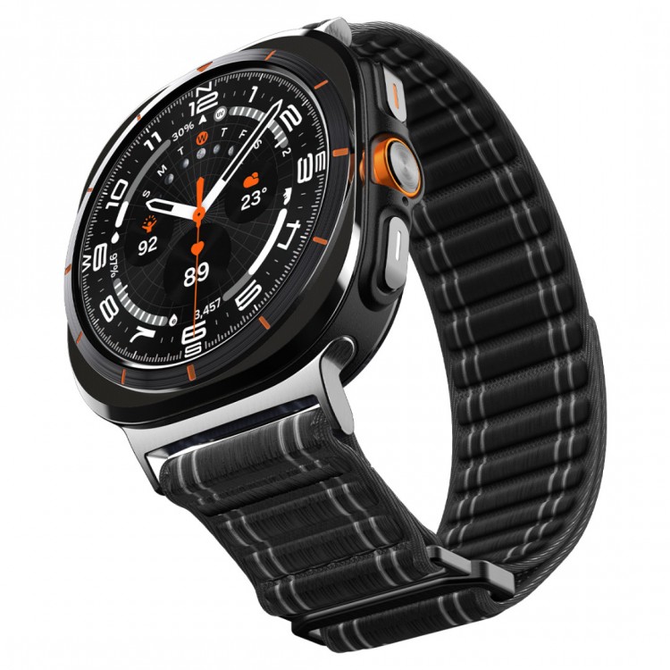 Spigen SGP WBF0 Fabric Band (hook-and-loop) Υφασμάτινο Λουράκι για Samsung Galaxy Watch Ultra 47MM - ΜΑΥΡΟ - AMP10146