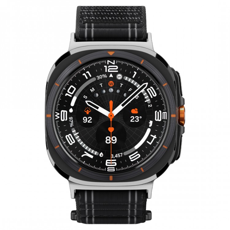 Spigen SGP WBF0 Fabric Band (hook-and-loop) Υφασμάτινο Λουράκι για Samsung Galaxy Watch Ultra 47MM - ΜΑΥΡΟ - AMP10146