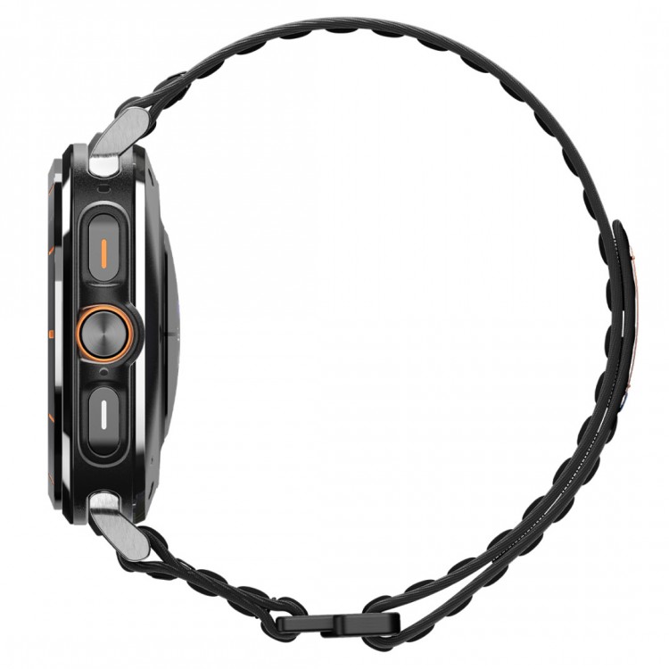 Spigen SGP WBF0 Fabric Band (hook-and-loop) Υφασμάτινο Λουράκι για Samsung Galaxy Watch Ultra 47MM - ΜΑΥΡΟ - AMP10146