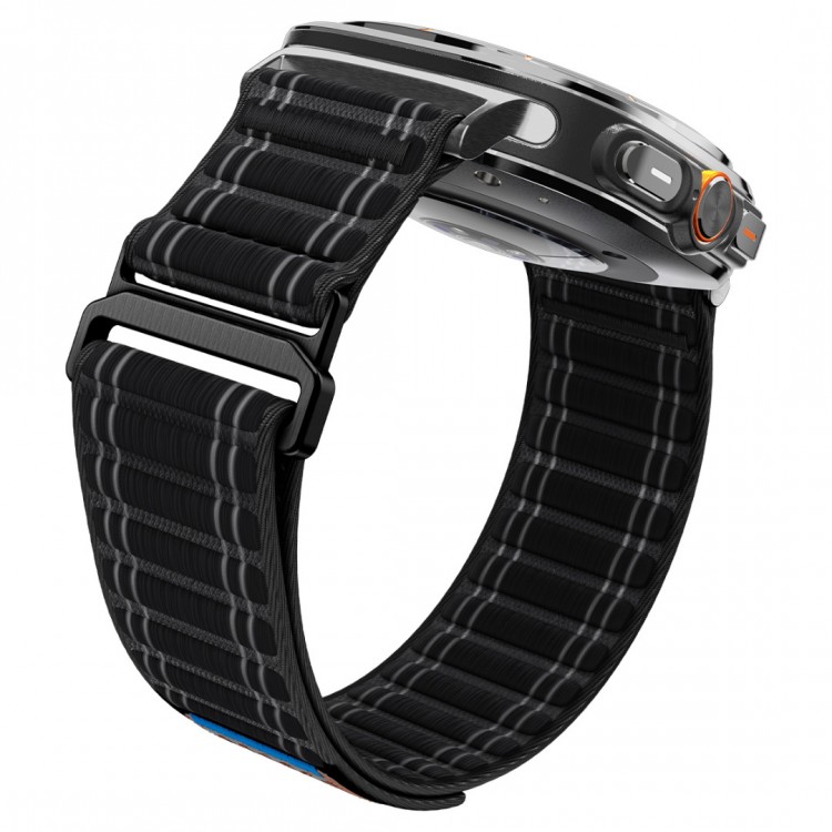 Spigen SGP WBF0 Fabric Band (hook-and-loop) Υφασμάτινο Λουράκι για Samsung Galaxy Watch Ultra 47MM - ΜΑΥΡΟ - AMP10146