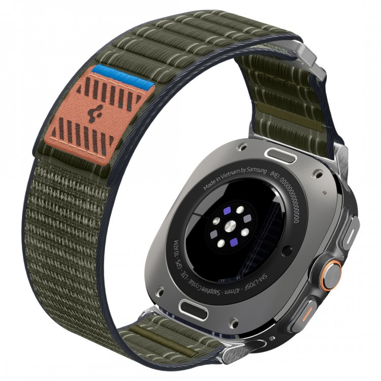 Spigen SGP WBF0 Fabric Band (hook-and-loop) Υφασμάτινο Λουράκι για Samsung Galaxy Watch Ultra 47MM - ΠΡΑΣΙΝΟ ΧΑΚΙ - AMP10147
