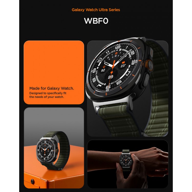 Spigen SGP WBF0 Fabric Band (hook-and-loop) Υφασμάτινο Λουράκι για Samsung Galaxy Watch Ultra 47MM - ΠΡΑΣΙΝΟ ΧΑΚΙ - AMP10147