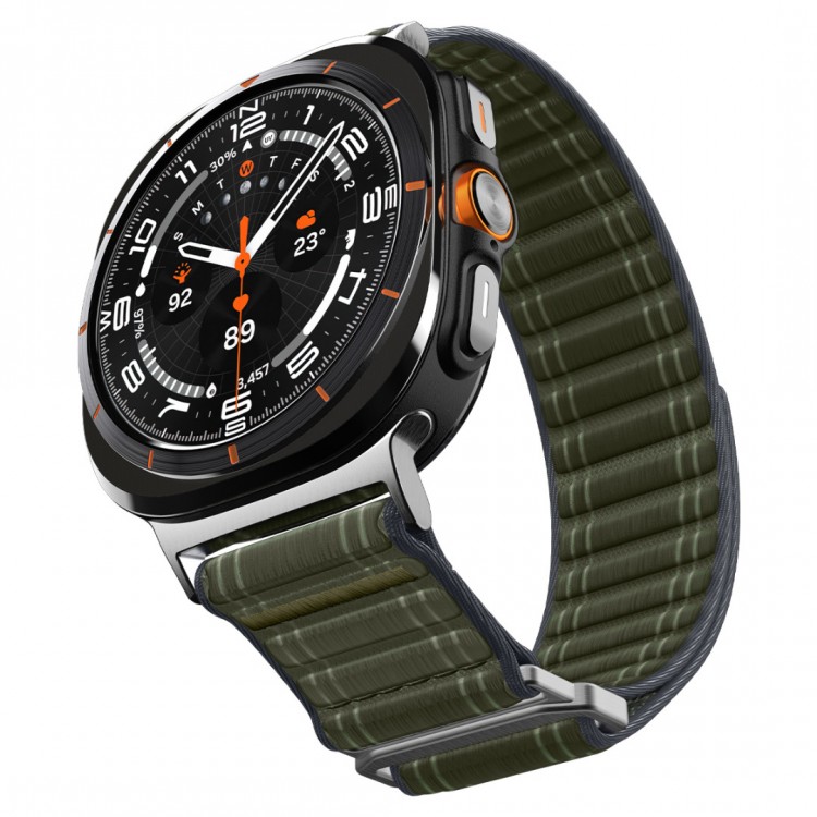 Spigen SGP WBF0 Fabric Band (hook-and-loop) Υφασμάτινο Λουράκι για Samsung Galaxy Watch Ultra 47MM - ΠΡΑΣΙΝΟ ΧΑΚΙ - AMP10147
