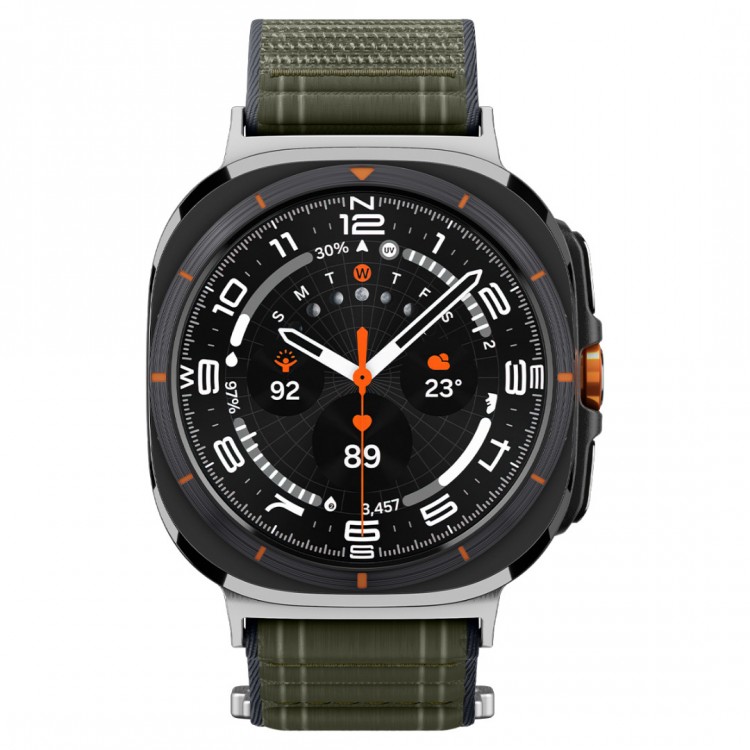 Spigen SGP WBF0 Fabric Band (hook-and-loop) Υφασμάτινο Λουράκι για Samsung Galaxy Watch Ultra 47MM - ΠΡΑΣΙΝΟ ΧΑΚΙ - AMP10147