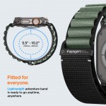 Spigen SGP WBF1 Fabric(hook) Band / λουράκι για Apple Watch series Ultra 3/2/1 49mm, Series 11/10 46mm and Series 9/8/7/6/5/4/SE 45mm, 44mm - ΜΑΥΡΟ/ΠΡΑΣΙΝΟ - AMP10223