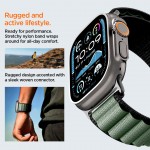 Spigen SGP WBF1 Fabric(hook) Band / λουράκι για Apple Watch series Ultra 3/2/1 49mm, Series 11/10 46mm and Series 9/8/7/6/5/4/SE 45mm, 44mm - ΜΑΥΡΟ/ΠΡΑΣΙΝΟ - AMP10223