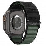 Spigen SGP WBF1 Fabric(hook) Band / λουράκι για Apple Watch series Ultra 3/2/1 49mm, Series 11/10 46mm and Series 9/8/7/6/5/4/SE 45mm, 44mm - ΜΑΥΡΟ/ΠΡΑΣΙΝΟ - AMP10223