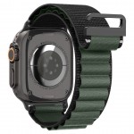 Spigen SGP WBF1 Fabric(hook) Band / λουράκι για Apple Watch series Ultra 3/2/1 49mm, Series 11/10 46mm and Series 9/8/7/6/5/4/SE 45mm, 44mm - ΜΑΥΡΟ/ΠΡΑΣΙΝΟ - AMP10223