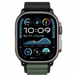 Spigen SGP WBF1 Fabric(hook) Band / λουράκι για Apple Watch series Ultra 3/2/1 49mm, Series 11/10 46mm and Series 9/8/7/6/5/4/SE 45mm, 44mm - ΜΑΥΡΟ/ΠΡΑΣΙΝΟ - AMP10223