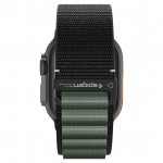 Spigen SGP WBF1 Fabric(hook) Band / λουράκι για Apple Watch series Ultra 3/2/1 49mm, Series 11/10 46mm and Series 9/8/7/6/5/4/SE 45mm, 44mm - ΜΑΥΡΟ/ΠΡΑΣΙΝΟ - AMP10223