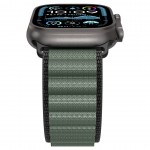 Spigen SGP WBF1 Fabric(hook) Band / λουράκι για Apple Watch series Ultra 3/2/1 49mm, Series 11/10 46mm and Series 9/8/7/6/5/4/SE 45mm, 44mm - ΜΑΥΡΟ/ΠΡΑΣΙΝΟ - AMP10223
