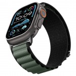 Spigen SGP WBF1 Fabric(hook) Band / λουράκι για Apple Watch series Ultra 3/2/1 49mm, Series 11/10 46mm and Series 9/8/7/6/5/4/SE 45mm, 44mm - ΜΑΥΡΟ/ΠΡΑΣΙΝΟ - AMP10223