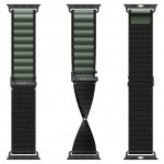 Spigen SGP WBF1 Fabric(hook) Band / λουράκι για Apple Watch series Ultra 3/2/1 49mm, Series 11/10 46mm and Series 9/8/7/6/5/4/SE 45mm, 44mm - ΜΑΥΡΟ/ΠΡΑΣΙΝΟ - AMP10223