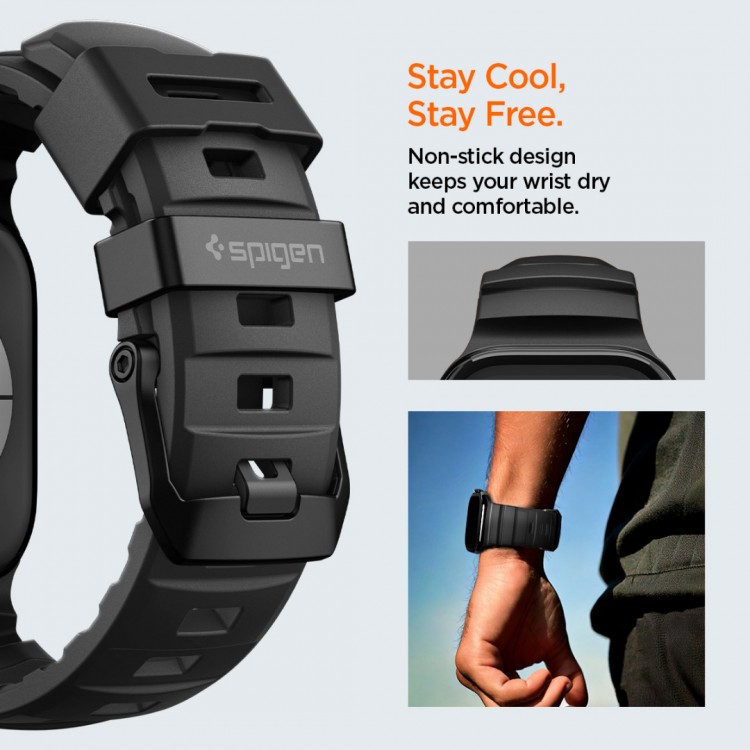 Spigen SGP WBS2 Λουράκι ΣΙΛΙΚΟΝΗΣ για APPLE WATCH SERIES 8 / 9 / 10 / 11 / SE / ULTRA (44 / 45 / 46 / 49 MM) - ΜΑΥΡΟ - AMP10508