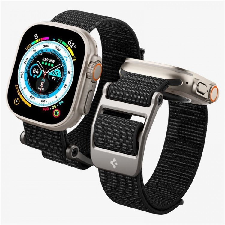 Spigen SGP DuraPro Flex λουράκι για Apple Watch Ultra 3/2/1 49mm, Series 11/10 46 mm and Series 9/8/7/SE 45mm, 44mm - ΜΑΥΡΟ - AMP02465