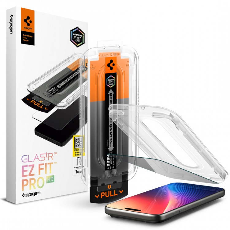 Spigen SGP Γυαλί προστασίας Privacy GLAS.tR EZ Fit Pro HD 1 Pack CASE FRIENDLY για APPLE iPhone 16 PRO MAX 6.9 2024/ 17 PRO MAX 6.9 2025 - ΔΙΑΦΑΝΟ - AGL10096