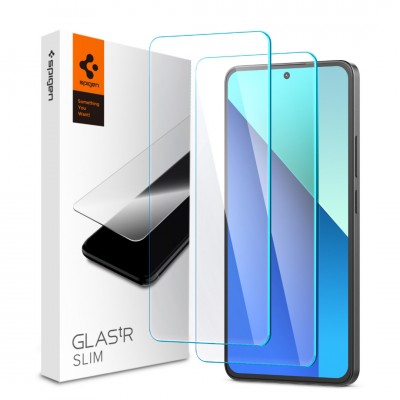 SPIGEN SGP Γυαλί προστασίας GLAS.TR SLIM 2-PACK για Xiaomi Redmi Note 13 4G - 2 τεμ. - AGL08295 - ΔΙΑΦΑΝΟ