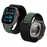 Spigen SGP WBF1 Fabric(hook) Band / λουράκι για Apple Watch series Ultra 3/2/1 49mm, Series 11/10 46mm and Series 9/8/7/6/5/4/SE 45mm, 44mm - ΜΑΥΡΟ/ΠΡΑΣΙΝΟ - AMP10223