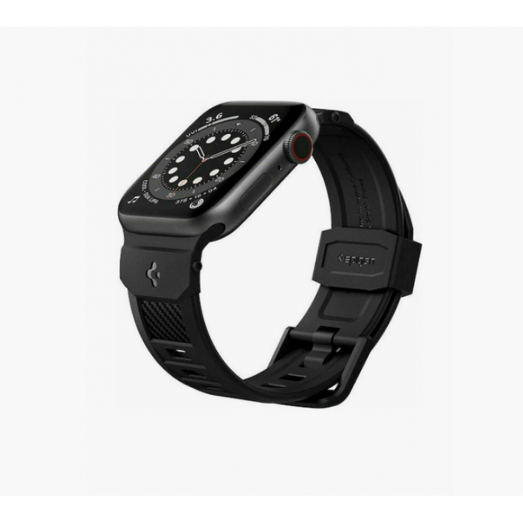 Spigen SGP Rugged Armor λουράκι για Apple Watch series Ultra 2/1 49mm, Series 10 46mm and Series 9/8/7/6/5/4/SE 45mm, 44mm - ΜΑΥΡΟ - AMP02854