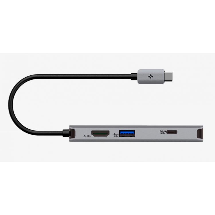 Spigen SGP Aluminum 8-in-1 USB-C Multiport Hub Adapter 100W, PD 3.0, microSD/SD Card, 5Gbps Data, 4K 60Hz HDMI ,Ethernet, USB-C, 3XUSB-A Ports for Apple MacBook Pro/Air M1 M2 - ΑΣΗΜΙ - ACA06141