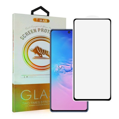 T-MAX UV GLASS Full Face Tempered Glass Case Friendly Fullcover 0.3MM 9H for Samsung Galaxy S10 Lite - BLACK