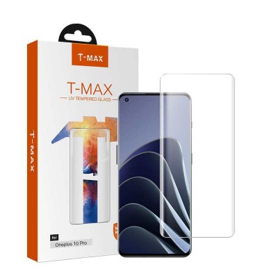 T-MAX UV GLASS Tempered Glass Case Friendly Fullcover 3D FULL CURVED 0.3MM for OnePlus 10 Pro - CLEAR - TMX00253