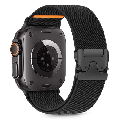 TECH-PROTECT Λουράκι NYLON CLASP για APPLE WATCH  6 / 7 / 8 / 9 / 10 / SE / ULTRA 1 / 2 (44 / 45 / 46 / 49 MM) - ΜΑΥΡΟ