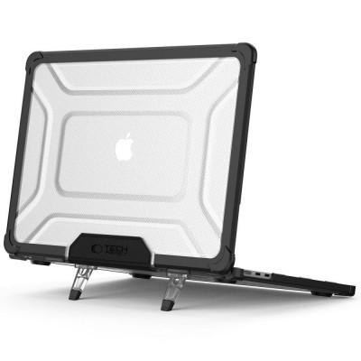 Θήκη TECH PROTECT SMARTSHELL PRO για Apple MACBOOK AIR 13 M2 / M3 / M4, 2023-2025 - ΜΑΥΡΟ/ΔΙΑΦΑΝΟ
