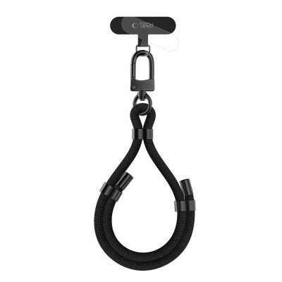 TECH PROTECT C4S Universal ρυθμιζόμενο ROPE STRAP καρπού για SMARTPHONE Cases - ΜΑΥΡΟ ΜΑΥΡΟ - THP3273