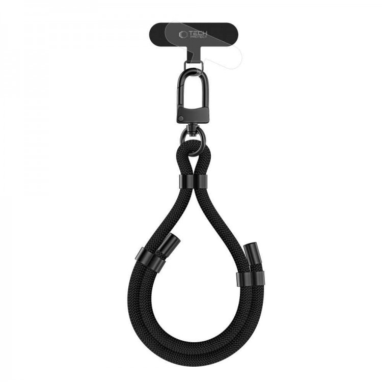 TECH PROTECT C4S Universal ρυθμιζόμενο ROPE STRAP καρπού για SMARTPHONE Cases - ΜΑΥΡΟ ΜΑΥΡΟ - THP3273