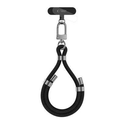 TECH PROTECT C4S Universal ρυθμιζόμενο ROPE STRAP καρπού για SMARTPHONE Cases - ΜΑΥΡΟ ΑΣΗΜΙ - THP3274