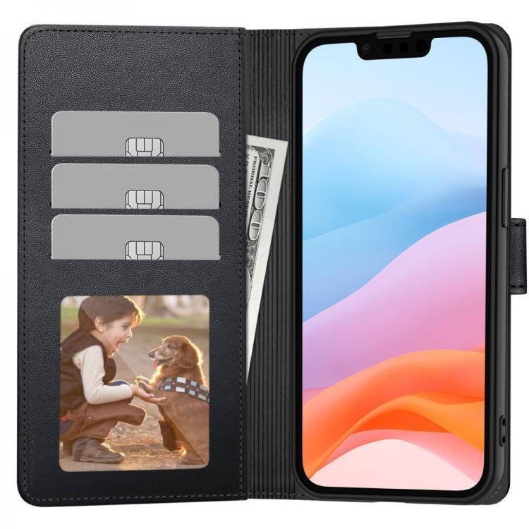 Θήκη TECH PROTECT δερμάτινο WALLET FOLIO για Motorola Moto G86 5G - ΜΑΥΡΟ