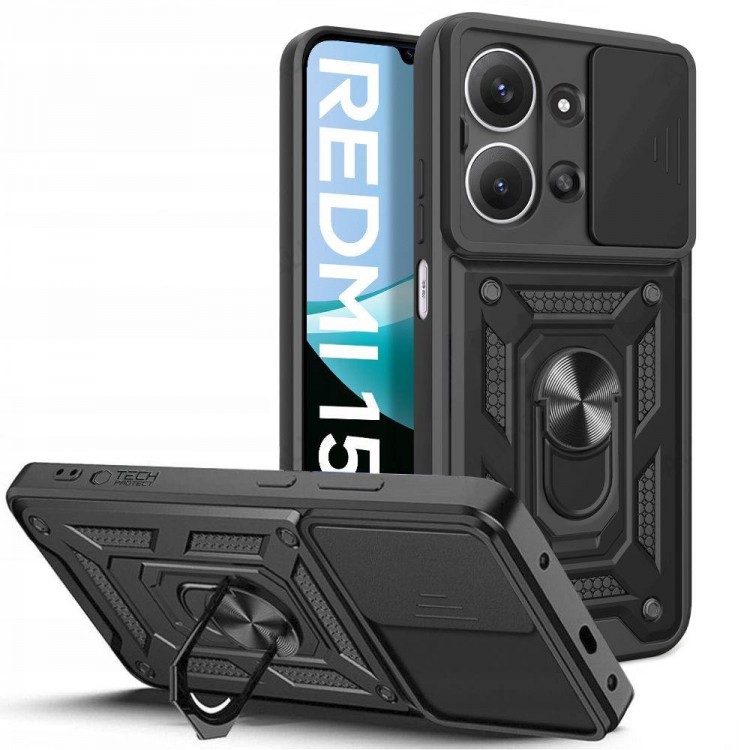 Θήκη TECH PROTECT CAMSHIELD PRO για XIAOMI REDMI 15C - ΜΑΥΡΟ