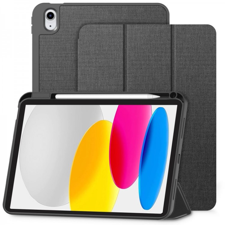Θήκη TECH PROTECT CANVAS SC PEN SMARTCASE FOLIO για Apple IPAD 10.9” 10 / 2022 / 11” 11 / 2025 - ΓΚΡΙ ΜΑΥΡΟ