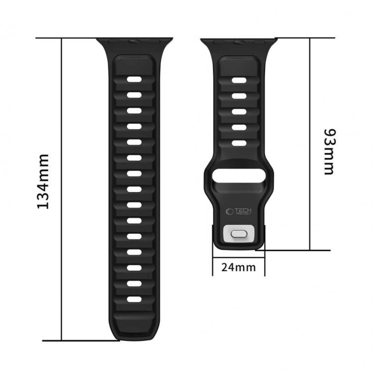 TECH PROTECT Λουράκι ICONBAND LINE για APPLE WATCH 8 / 9 / 10 / 11 / SE / ULTRA (44 / 45 / 46 / 49 MM) - ΜΑΥΡΟ/ΠΟΡΤΟΚΑΛΙ