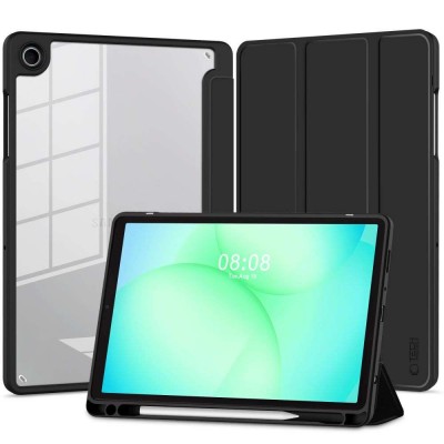 Θήκη TECH PROTECT SMARTCASE FOLIO SC PEN HYBRID για Samsung GALAXY TAB A9 / A11 8.7 X110 / X115 / X133 / X135 - ΔΙΑΦΑΝΟ ΜΑΥΡΟ