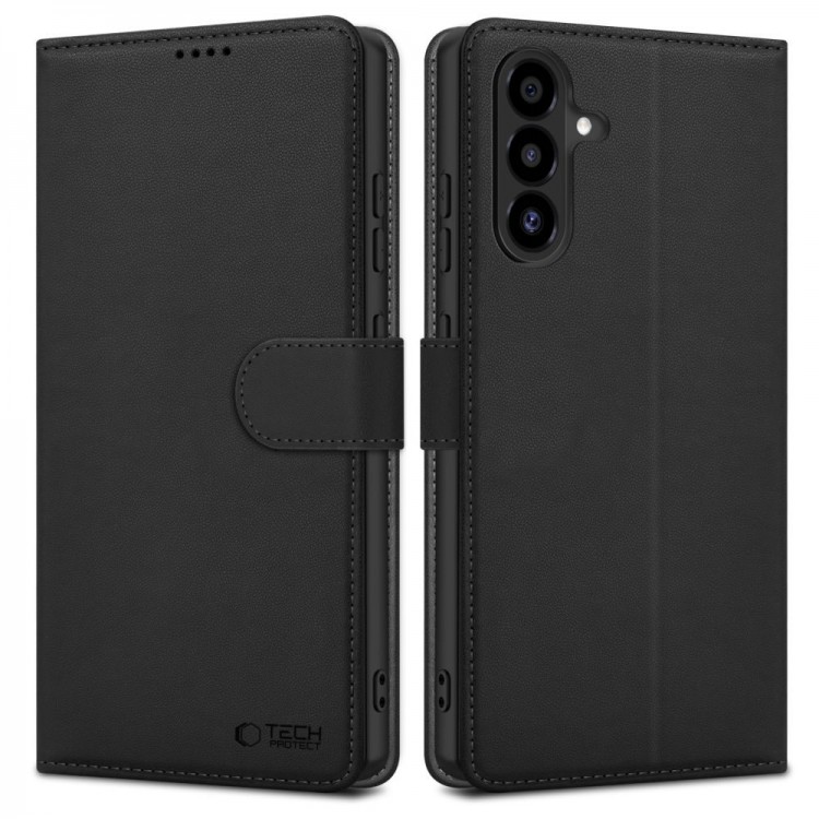 Θήκη TECH PROTECT δερμάτινο WALLET FOLIO για SAMSUNG GALAXY A26 5G / A17 4G / 5G - ΜΑΥΡΟ