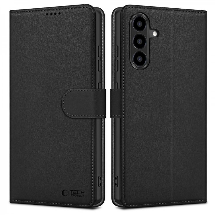 Θήκη TECH PROTECT δερμάτινο WALLET FOLIO Μαγνητικό για SAMSUNG GALAXY A57 5G 2026 - ΜΑΥΡΟ