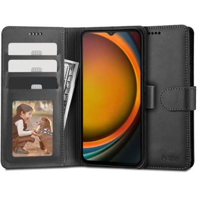 Θήκη TECH PROTECT δερμάτινο WALLET FOLIO για SAMSUNG GALAXY XCOVER 7 2024 - ΜΑΥΡΟ