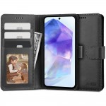 Θήκη TECH PROTECT δερμάτινο WALLET FOLIO Μαγνητικό για SAMSUNG GALAXY A55 5G 2024 - ΜΑΥΡΟ