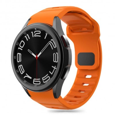 TECH PROTECT SILICONE LINE λουράκι σιλικόνης για SAMSUNG GALAXY WATCH 4 / 5 / 5 PRO / 6 / 7 / FE - ΠΟΡΤΟΚΑΛΙ