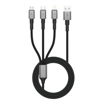 TECH PROTECT Καλώδιο ULTRABOOST DNA 3σε1 LIGHTNING & TYPE-C & MICRO-USB CABLE 3A - 1.20εκ. - IRON ΓΚΡΙ