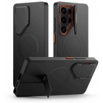 Θήκη TECH PROTECT KEVLAR AURA με MAGSAFE, CAMSHIELD & Βάση για Samsung GALAXY S25 ULTRA 5G 2025 - ΜΑΥΡΟ