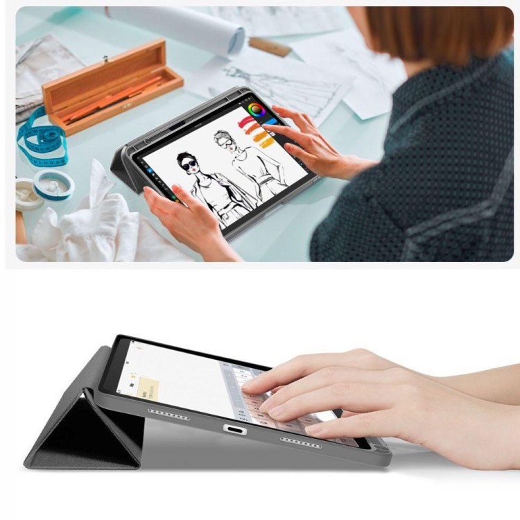 Θήκη TECH PROTECT CANVAS SC PEN SMARTCASE FOLIO για Apple IPAD 10.9” 10 / 2022 / 11” 11 / 2025 - ΓΚΡΙ ΜΑΥΡΟ