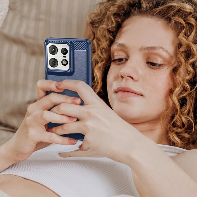 Θήκη TECH PROTECT CARBON Silicone για MOTOROLA MOTO Edge 50 Pro - ΜΑΥΡΟ