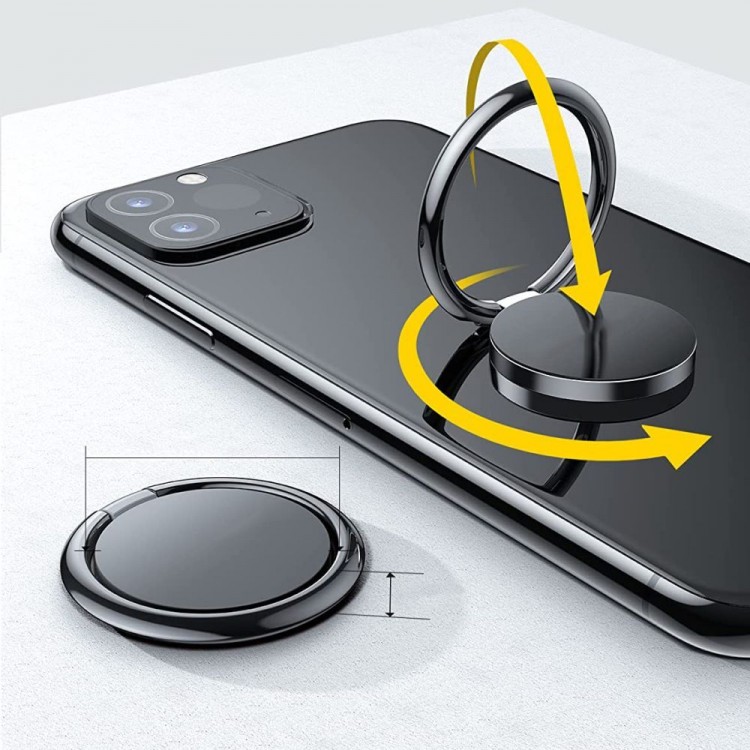 TECH PROTECT Universal Μαγνητικό μεταλλικό δακτυλίδι Kickstand για Smartphones, Θήκες - ΜΑΥΡΟ
