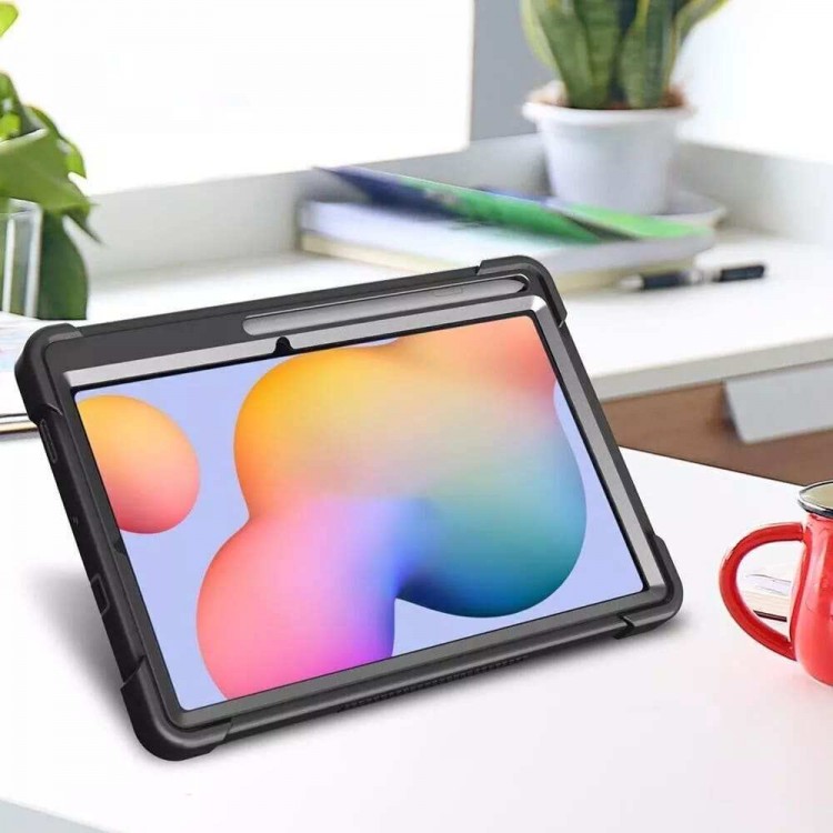 Θήκη TECH PROTECT Rugged TabShell ARMOR με Προστασία Οθόνης και Βάση για SAMSUNG GALAXY Tab S6 Lite 10.4 P610/P615 - ΜΑΥΡΟ 