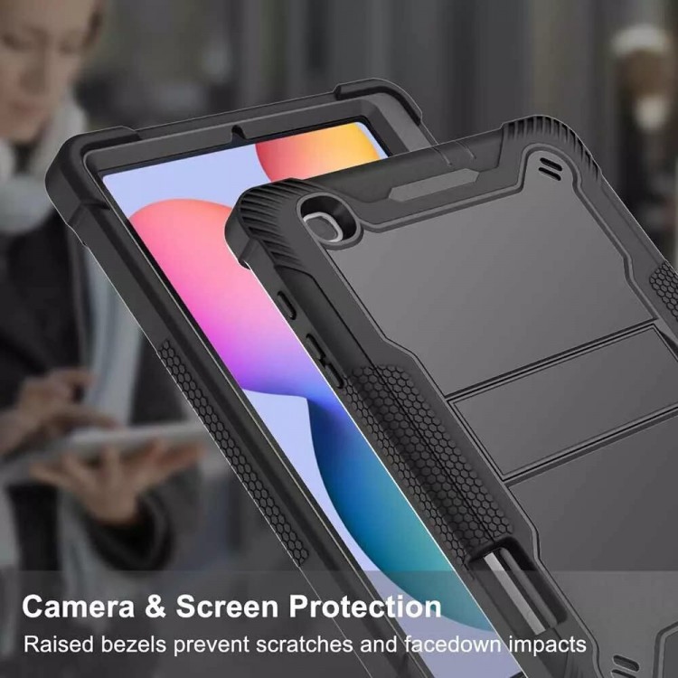 Θήκη TECH PROTECT Rugged TabShell ARMOR με Προστασία Οθόνης και Βάση για SAMSUNG GALAXY Tab S6 Lite 10.4 P610/P615 - ΜΑΥΡΟ 
