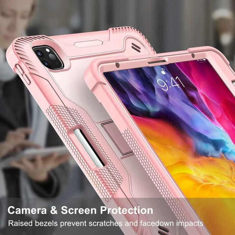 Θήκη TECH PROTECT Rugged TabShell ARMOR με Προστασία Οθόνης και Βάση για APPLE iPad Pro 13 M4 (2024) 7ης Γενιάς - ΜΑΥΡΟ 