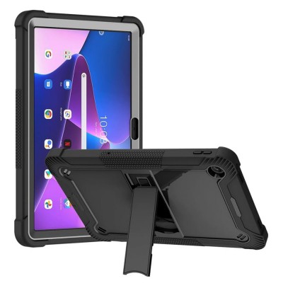 Θήκη TECH PROTECT Rugged TabShell ARMOR με Προστασία Οθόνης και Βάση για Lenovo Tab M10 Plus 10.6" 3rd Gen (TB-125F/TB-128F) - ΜΑΥΡΟ 